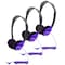 Hamiltonbuhl Personal On-Ear Stereo Headphone, Purple, 3PK HA2-PPL - alternate 1